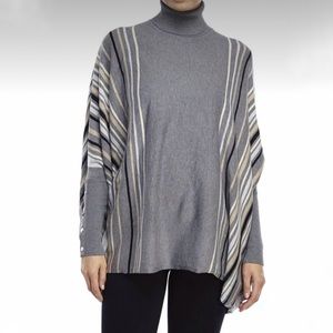 Joseph A. Turtleneck Batwing stripes sweater size Small
